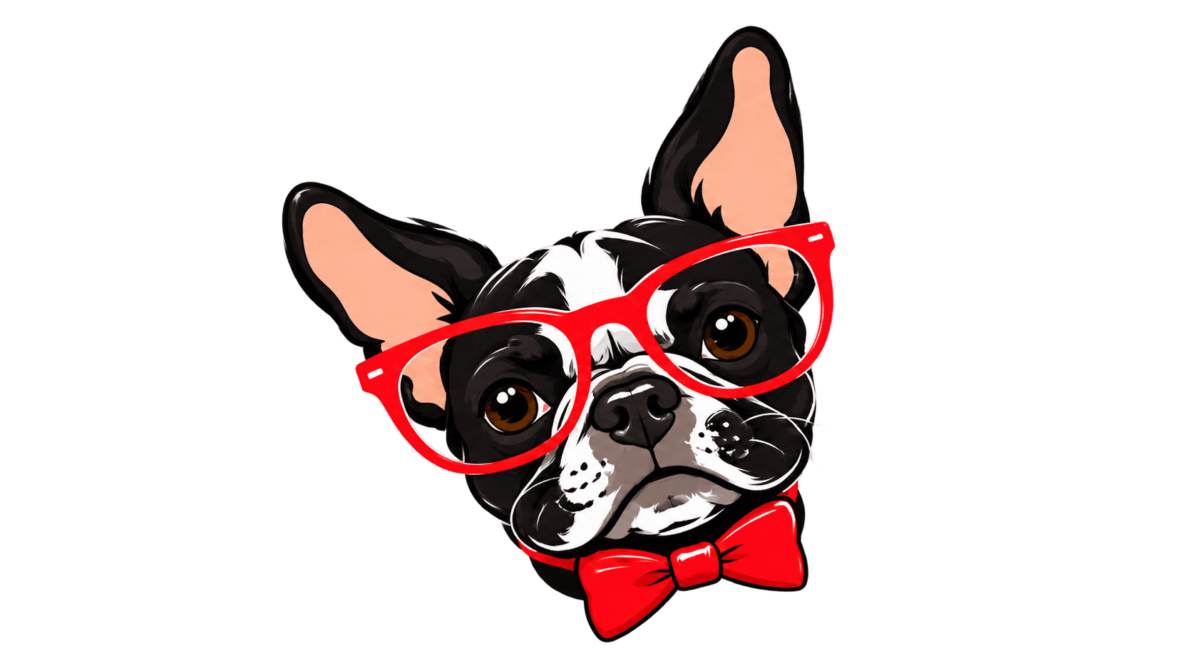 Our French bulldog, in red glasses and a bow tie, enjoying a bubble bath.